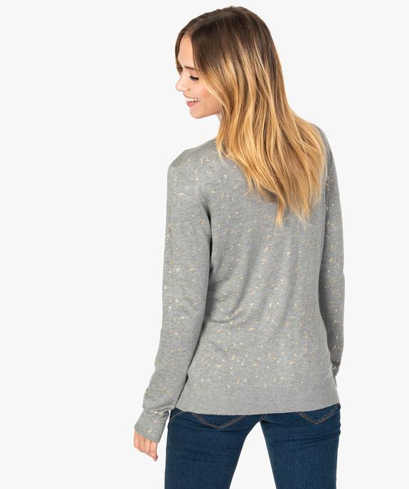 Gilet femme en viscose maille fine à motifs pailletés vue3 - GEMO(FEMME PAP) - GEMO