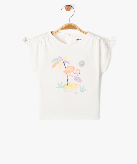 Tee-shirt à manches courtes avec motif en sequins bébé fille vue1 - GEMO 4G BEBE - GEMO