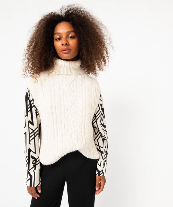 Pull sans manches à col roulé femme vue1 - GEMO(FEMME PAP) - GEMO
