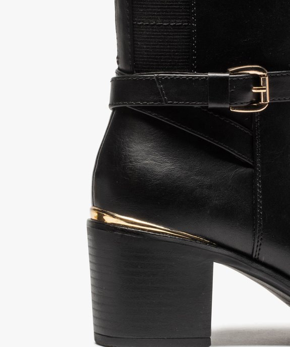 Bottes femme à talon dessus uni et détails métallisés vue6 - GEMO(URBAIN) - GEMO