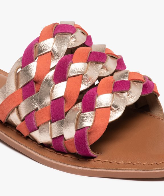 Mules femme à talon plat et brides tressées - Tanéo vue6 - TANEO - GEMO