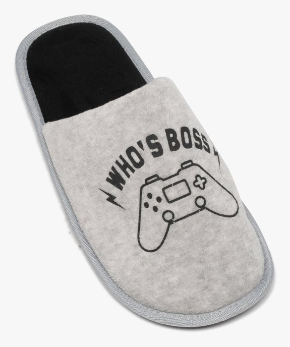 Chaussons homme mules en velours spécial gamer vue5 - GEMO(HOMWR HOM) - GEMO
