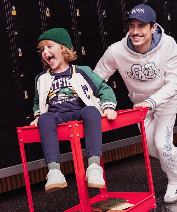 Sweat à capuche avec inscription en maille bouclette homme - Camps United vue5 - CAMPS GEMO FOR GOOD - GEMO