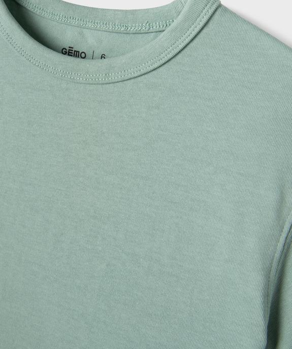 Tee-shirt manches courtes et col rond en coton épais garçon vue2 - GEMO 4G GARCON - GEMO