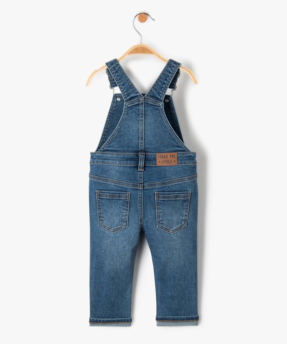 Salopette bébé garçon en denim stretch vue4 - GEMO(BEBE DEBT) - GEMO