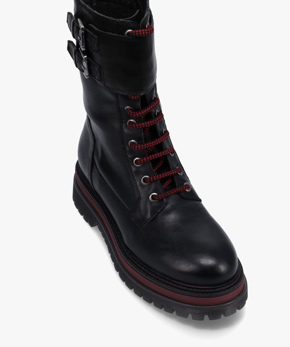 Boots femme style rangers à lacets et semelle crantée vue5 - GEMO (CASUAL) - GEMO