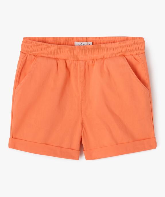 Short ample avec taille élastique en coton stretch fille vue1 - GEMO (ENFANT) - GEMO