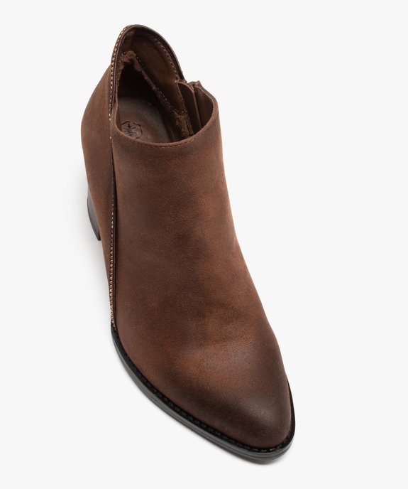 Boots femme à talon carré en suédine avec perles  vue6 - GEMO(URBAIN) - GEMO