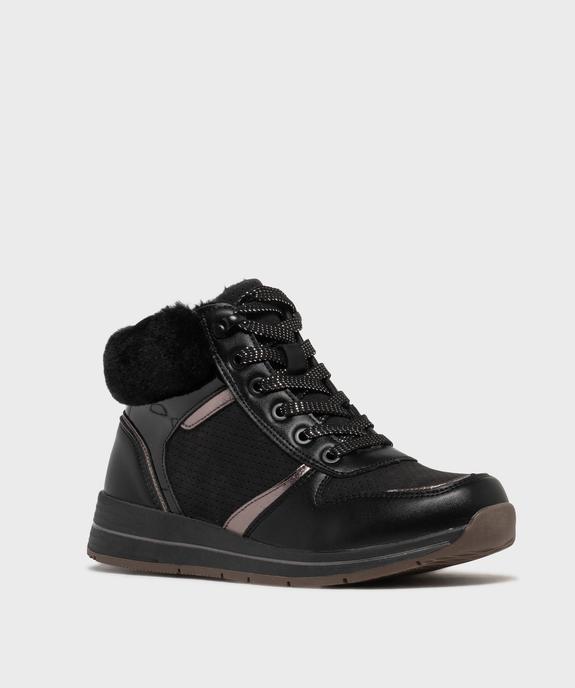 Baskets montantes fourrées à lacets et zips femme vue2 - VALENTINA BALDA - GEMO