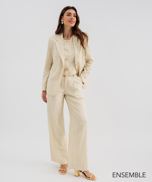 Ensemble de costume 3 pièces rayé pour femme - GEMO