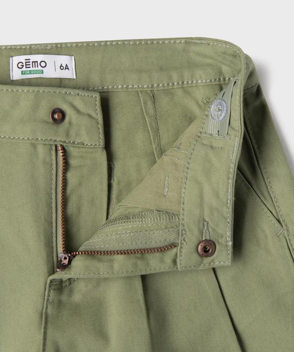 Short en coton pinces avec taille ajustable fille vue2 - GEMO 4G FILLE - GEMO