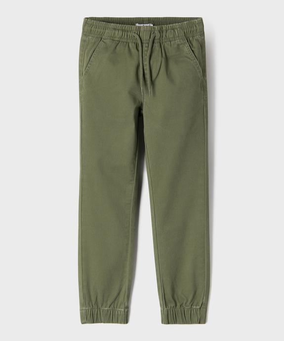 Pantalon jogger en toile de coton stretch garçon vue1 - GEMO (ENFANT) - GEMO