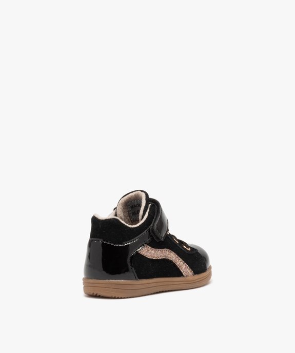 Chaussures premiers pas en cuir à scratch bébé fille - Alma Planète vue4 - ALMA - GEMO