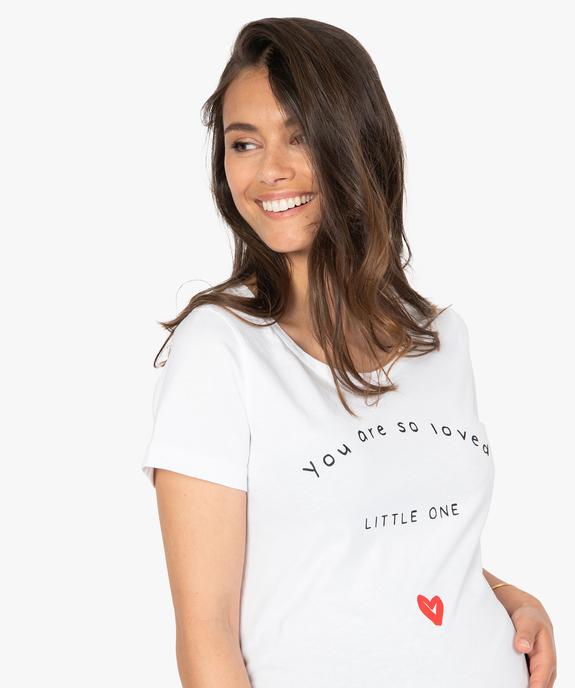 Tee-shirt de grossesse à message vue2 - GEMO (MATER) - GEMO