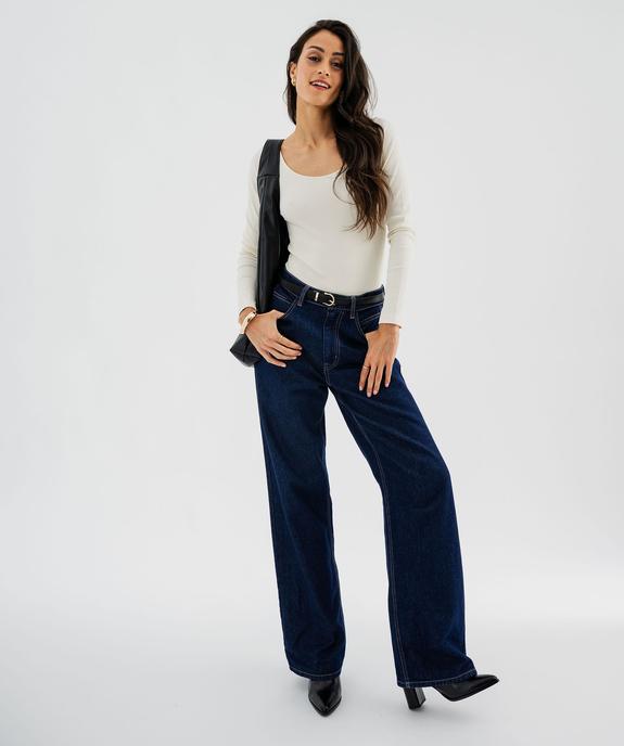 Body en maille côtelée à grand col rond femme vue5 - GEMO(FEMME PAP) - GEMO