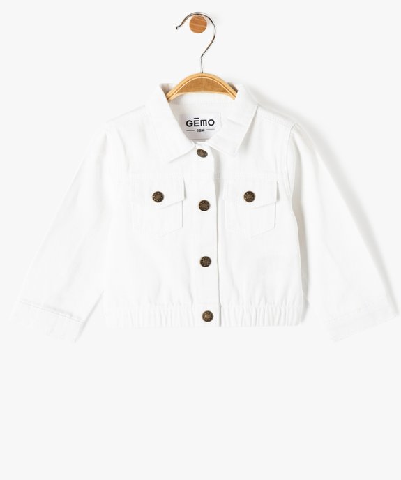 Veste bébé fille courte à boutons-pression vue1 - GEMO 4G BEBE - GEMO