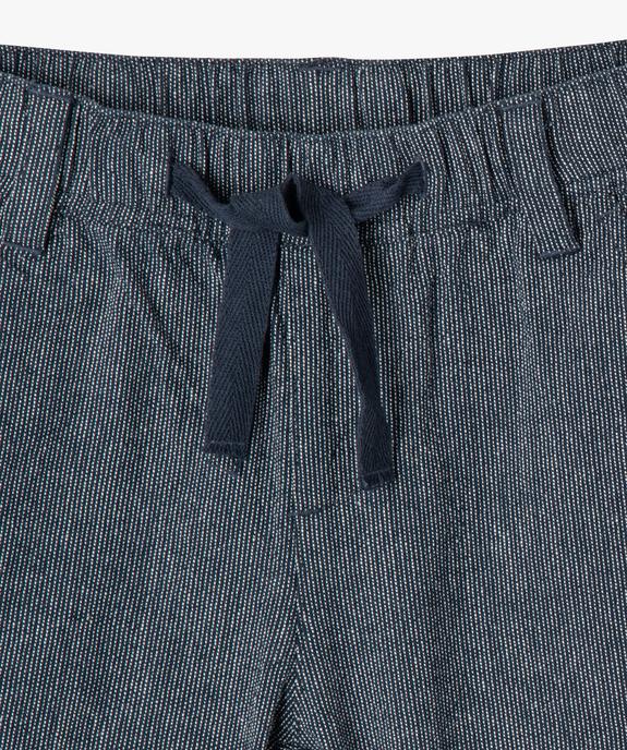 Bermuda chino en toile rayée à revers garçon vue2 - GEMO (ENFANT) - GEMO