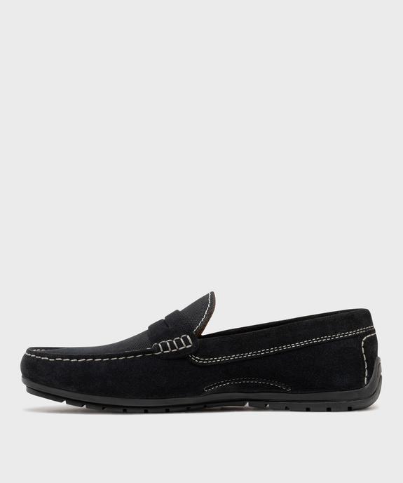 Mocassins en cuir velours homme - Tanéo vue3 - TANEO - GEMO