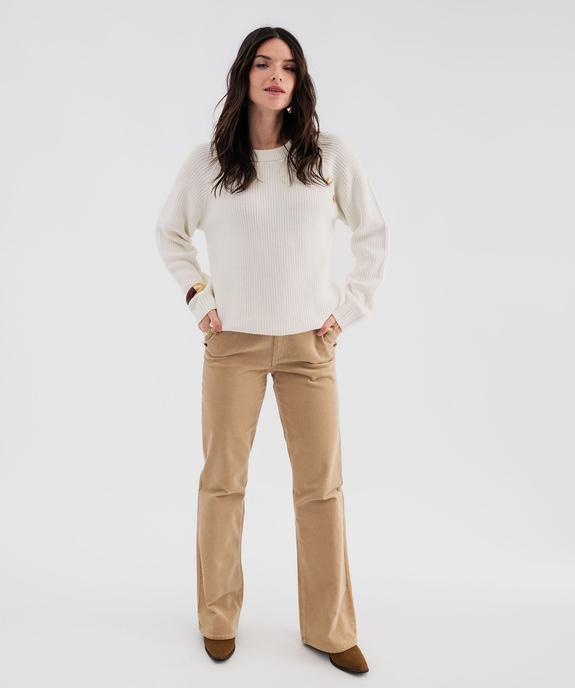 Pantalon flare en velours fines côtes à pont femme - LuluCastagnette vue5 - LULUCASTAGNETTE - GEMO