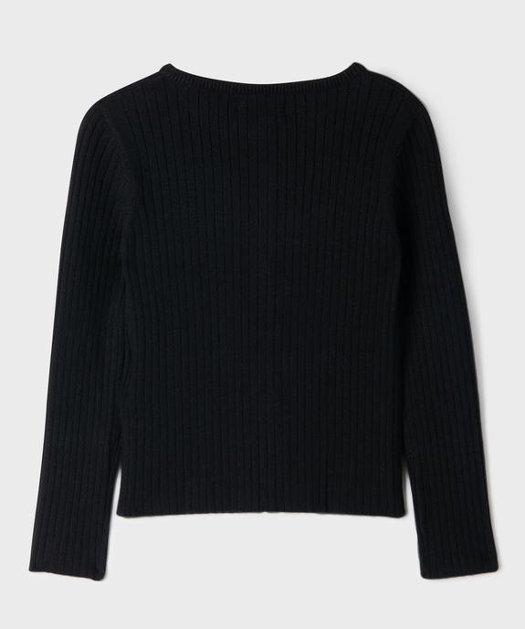Gilet en maille côtelée coupe ajustée fille vue3 - GEMO 4G FILLE - GEMO