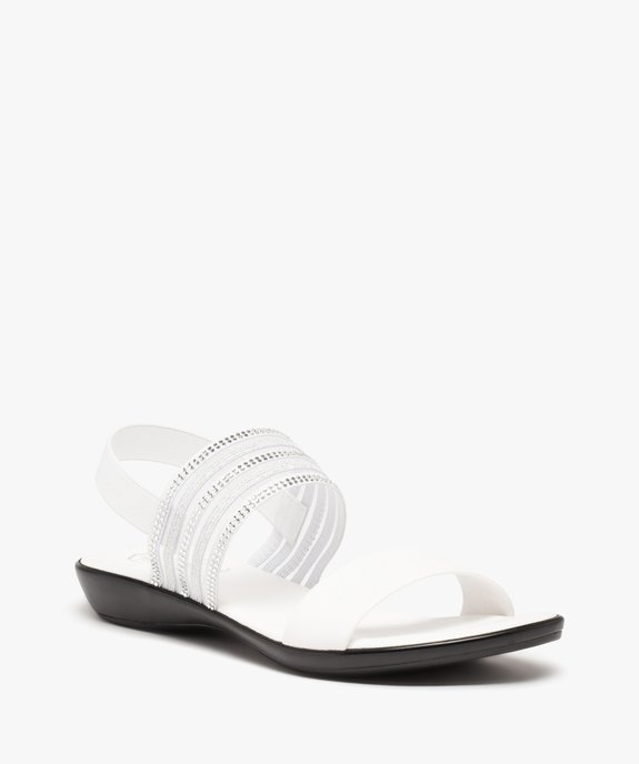 Sandales femme à brides élastiques ornées de strass vue2 - GEMO (CASUAL) - GEMO