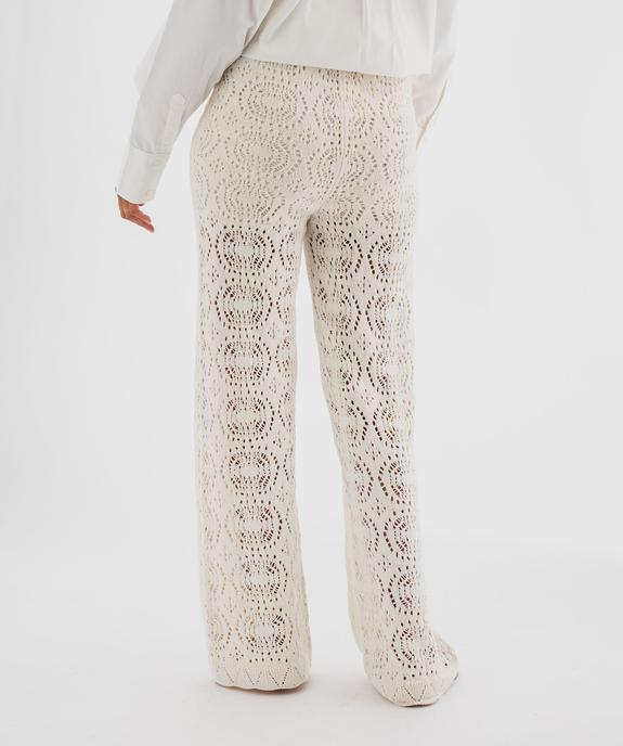 Pantalon en maille ajourée façon crochet femme vue3 - GEMO 4G FEMME - GEMO