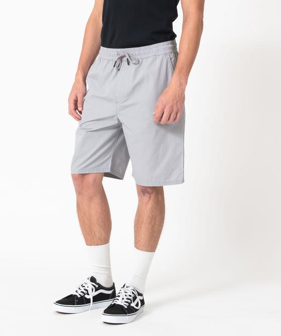 Bermuda en toile à taille élastique homme vue1 - GEMO (HOMME) - GEMO
