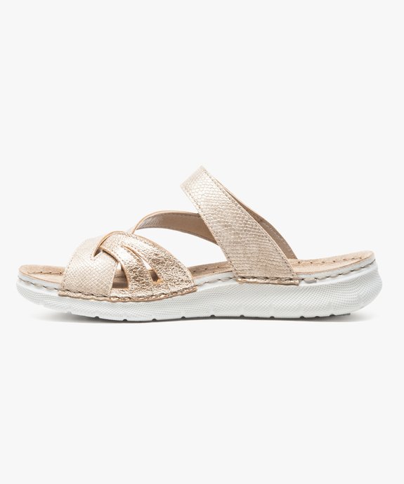 Nu-pieds confort avec semelle en cuir - Cloggy vue3 - CLOGGY - GEMO