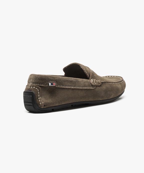 Mocassins homme dessus et intérieur cuir avec surpiqûres vue4 - GEMO (HOMME) - GEMO