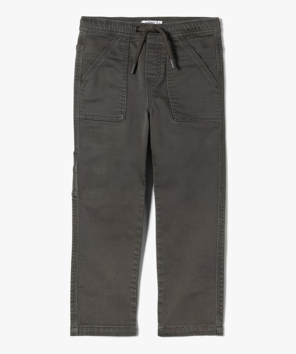 Pantalon garçon à taille élastiquée et grandes poches plaquées vue1 - GEMO 4G GARCON - GEMO