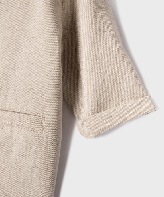 Chemise chic en coton et lin bébé garçon vue2 - GEMO(BEBE DEBT) - GEMO