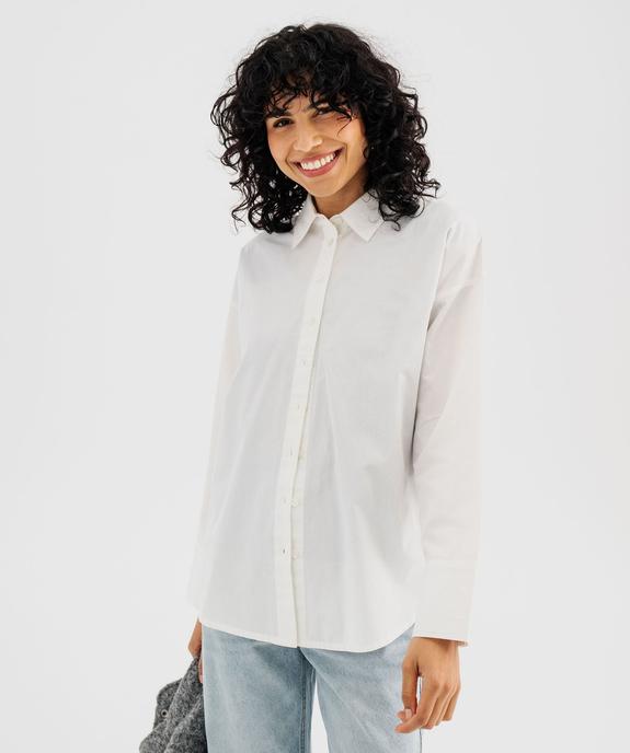 Chemise coupe oversize en coton femme vue1 - GEMO(FEMME PAP) - GEMO