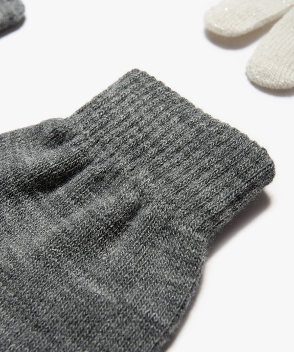 Gants fille en maille extensible (lot de 2) vue2 - GEMO (JUNIOR) - GEMO