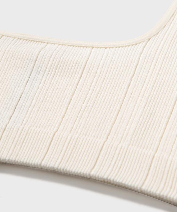 Brassière en maille côtelée à bretelles large fille vue2 - GEMO 4G FILLE - GEMO