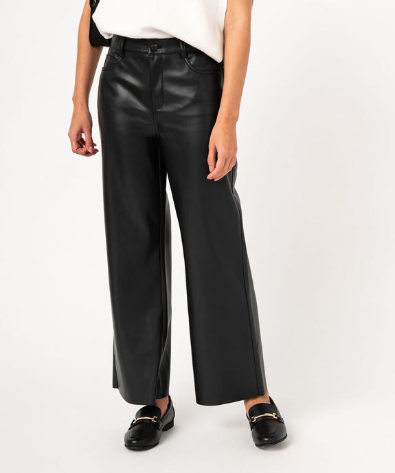 Pantacourt large en cuir imitation femme vue1 - GEMO(FEMME PAP) - GEMO