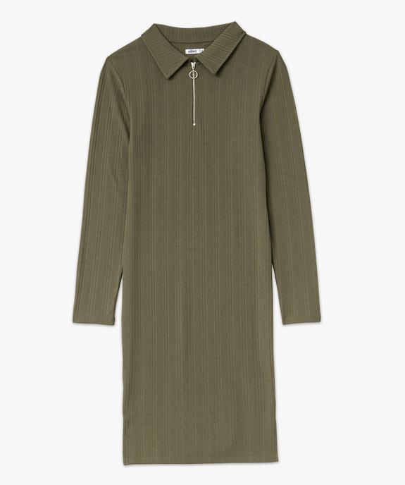 Robe en maille côtelée à manches longues et col zippé femme vue4 - GEMO(FEMME PAP) - GEMO