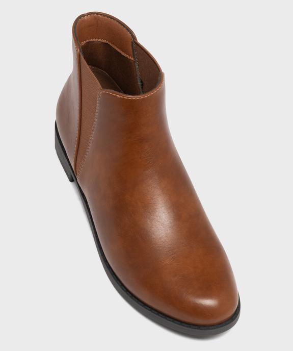 Bottines femme unies à talon plat style Chelsea   vue13 - VALENTINA BALDA - GEMO