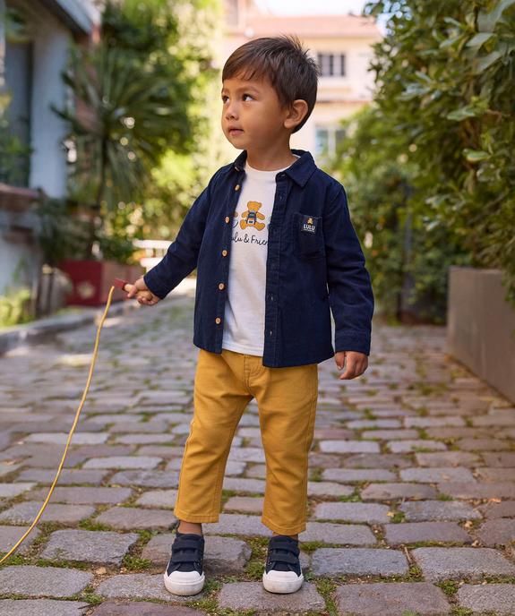 Pantalon en coton avec ceinture bébé garçon - LuluCastagnette vue4 - LULU CASTAGNETTE GEMO FOR GOOD - GEMO