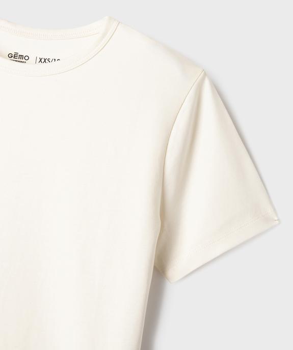 Tee-shirt manches courtes coupe courte fille vue2 - GEMO 4G FILLE - GEMO