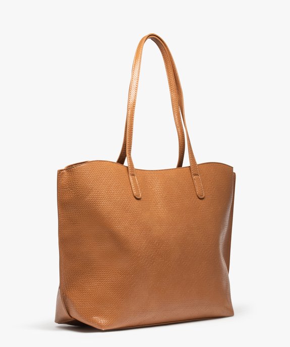 Sac cabas zippé à motif ajouré géométrique vue2 - GEMO (ACCESS) - GEMO