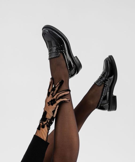 Mocassins vernis à clous femme noir | GEMO