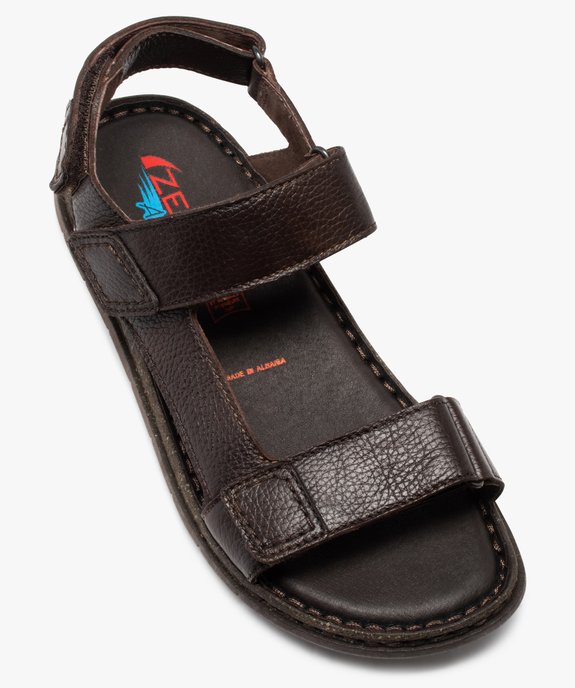 Sandales homme confort à brides scratch en cuir vue5 - ZEN AIR - GEMO
