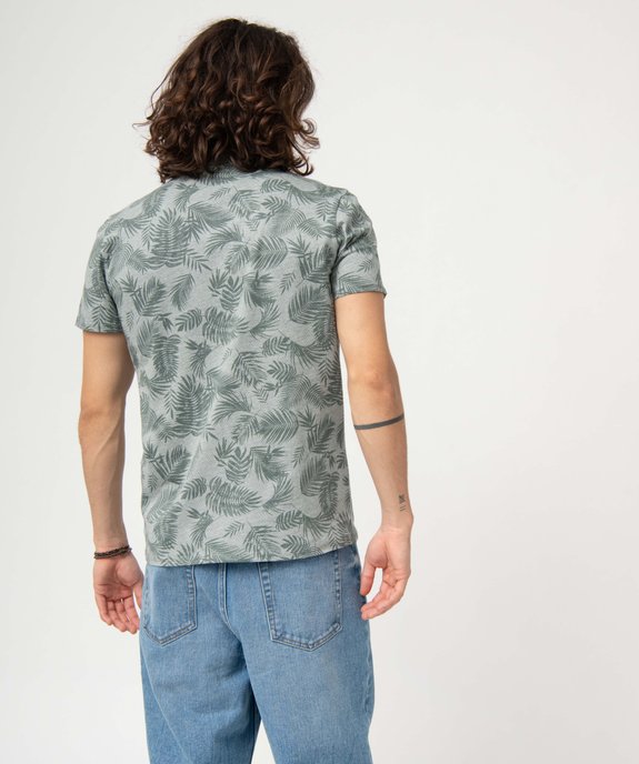 Polo homme à manches courtes et imprimé feuillages vue2 - GEMO (HOMME) - GEMO