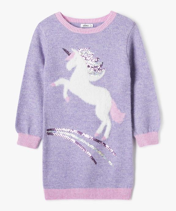 Robe en maille pailletée avec motifs en sequins fille vue1 - GEMO (ENFANT) - GEMO