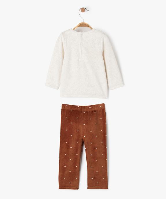 Pyjama en velours 2 pièces avec motif ourson bébé garçon vue4 - GEMO 4G BEBE - GEMO