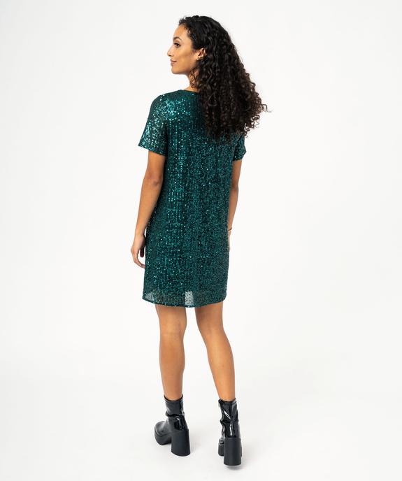 Robe de soirée à manches courtes avec sequins femme vue4 - GEMO(FEMME PAP) - GEMO