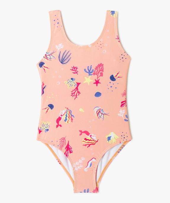 Maillot de bain 1 pièce imprimé et irisé fille vue1 - GEMO 4G FILLE - GEMO