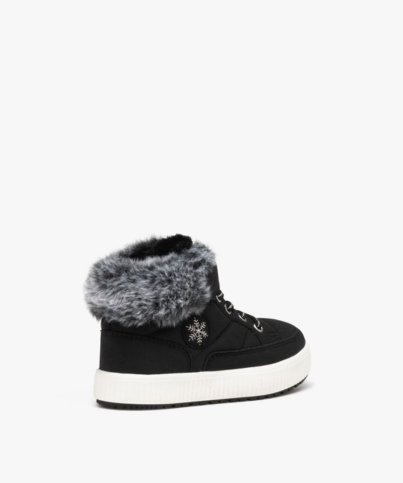 Baskets fille mid-cut unies avec col fourré vue4 - GEMO (ENFANT) - GEMO