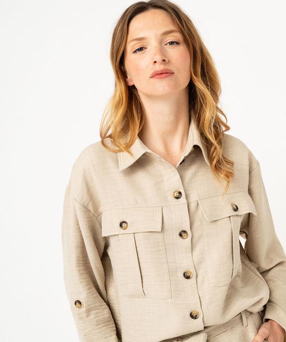 Chemise manches longues avec poches à rabat femme vue5 - GEMO(FEMME PAP) - GEMO