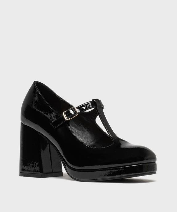 Escarpins Salomé vernis à talon bloc femme - Follow Me vue2 - FOLLOW ME - GEMO